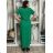 Langärmeliges Kurzarmkleid für Damen in Übergröße (M / L / XL  ONE SIZE) ITALIAN FASHION IMD22489