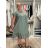Shirt verlängert 3/4 Langarm Damen (L/XL/2XL ONE SIZE) ITALIAN FASHION IM423025 54/56/58 blau
