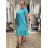 Shirt verlängert 3/4 Langarm Damen (L/XL/2XL ONE SIZE) ITALIAN FASHION IM423025 54/56/58 blau