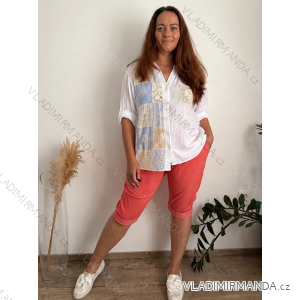 Langarm-Oversize-Shirt für Damen in großen Größen (XL/2XL ONE SIZE) ITALIAN FASHION IMBM23015
