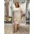 Übergroßer gestrickter Langarmpullover für Damen (S/M EINHEITSGRÖSSE) ITALIAN FASHION IMSN2416125  beige