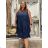 Übergroßes 3/4-Langarm-Pullover-Sweatshirtkleid für Damen (42/44/46 EINHEITSGRÖSSE) ITALIAN FASHION IMSM25130 54/56/58 hellblau