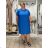 Sommerkleid oval Kurzarm Damen Übergröße (50/52/54 Einheitsgröße) ITALIAN FASHION IM425011 46/48/50 Königsblau