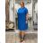 Sommerkleid oval Kurzarm Damen Übergröße (50/52/54 Einheitsgröße) ITALIAN FASHION IM425011 46/48/50 Königsblau