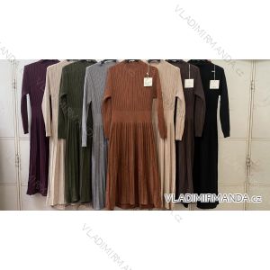 Damen-Strickkleid mit langen Ärmeln (Einheitsgröße S/M/L) ITALIENISCHE MODE IMC260239