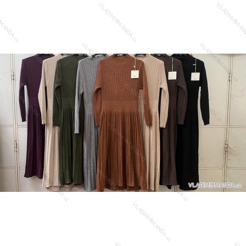 Damen-Strickkleid mit langen Ärmeln (Einheitsgröße S/M/L) ITALIENISCHE MODE IMC260239