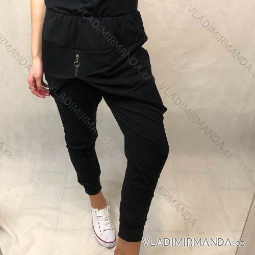Baggy Pants lange Frauen (UNI S-M) ITALIENISCHE MODE IMD20250 S / M schwarz
