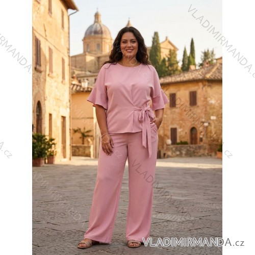Elegantes Damen-Oversize-Set (Einheitsgröße 40-48) POLISH FASHION PMLBL26002/DUR 40 Rose alte Rose