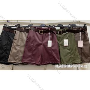 Shorts aus Kunstleder mit Gürtel (L/XL, Einheitsgröße) ITALIENISCHE MODE IMC260279