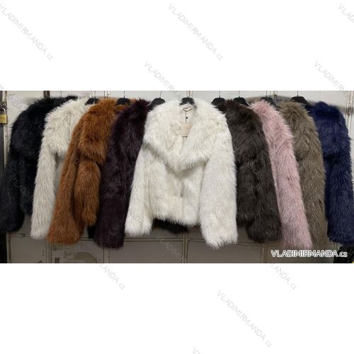 Damen-Pelzjacke mit langen Ärmeln (Einheitsgröße 42/44/46) ITALIENISCHE MODE IMC260281