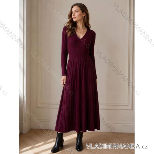 Damen-Strickkleid mit langen Ärmeln (Einheitsgröße 40/42/44/46) ITALIENISCHE MODE IMC260285