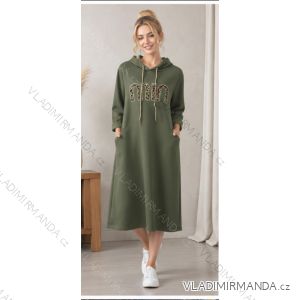 Damen-Kapuzenkleid mit langen Ärmeln, Oversize (44/46/48/50, Einheitsgröße), italienische Mode, IMC260286
