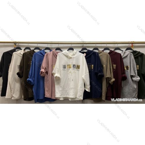 Oversize-Hoodie für Damen mit langen Ärmeln (46/48/50, Einheitsgröße) Italienische Mode IMC260254