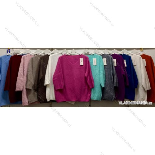 Oversize-Strickpullover für Damen mit langen Ärmeln (Einheitsgröße 42/44/46/48/50) Italienische Mode IMC260259