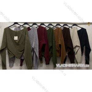 Damen-Langarm-Wickelpullover (L/XL, Einheitsgröße) ITALIENISCHE MODE IMC260265