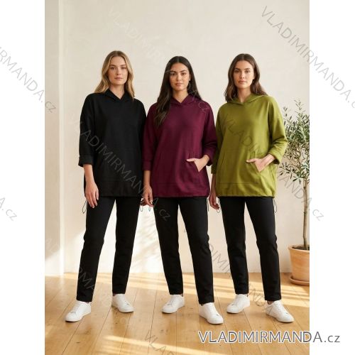 Oversize-Hoodie für Damen mit langen Ärmeln (50/52/54, Einheitsgröße), italienische Mode, IM4260313