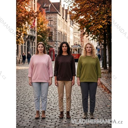 Oversize-Sweatshirt mit langen Ärmeln für Damen (46/48/50, Einheitsgröße) Italienische Mode IM4260298