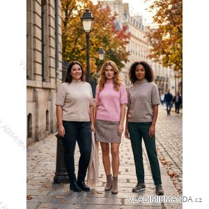 Damen-Strickpullover mit kurzen Ärmeln (Einheitsgröße 42/44/46) Italienische Mode IMWBC2621888/DUR
