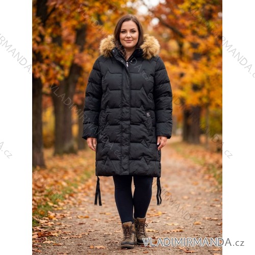 Winterjacke mit Kapuze, langärmlig, Damen, Oversize (3XL-7XL), ITALIENISCHE MODE PMWHH25KK60654/DUR 3XL schwarz