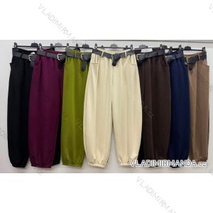 Elegante Jogginghose mit Gürtel, Damengröße Oversize (42/44/46, Einheitsgröße), italienische Mode, IM4260310