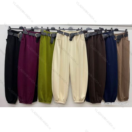 Elegante Jogginghose mit Gürtel, Damengröße Oversize (42/44/46, Einheitsgröße), italienische Mode, IM4260310