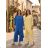 Kleid mit Knöpfen und geknöpften Damen (uni s-m) ITALIAN FASHION IM2203948 46/48/50 blau