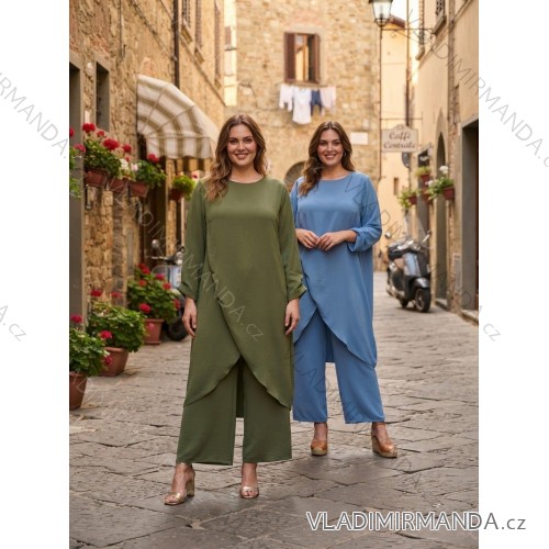 Kleid mit Knöpfen und geknöpften Damen (uni s-m) ITALIAN FASHION IM2203948 46/48/50 blau