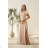 Damen (34-38) POLISH FASHION PMLWD24AMELIA Trägerloses langes Partykleid mit Pailletten beige 