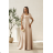 Damen (34-38) POLISH FASHION PMLWD24AMELIA Trägerloses langes Partykleid mit Pailletten beige 