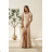 Damen (34-38) POLISH FASHION PMLWD24AMELIA Trägerloses langes Partykleid mit Pailletten beige 