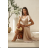 Damen (34-38) POLISH FASHION PMLWD24AMELIA Trägerloses langes Partykleid mit Pailletten beige 