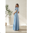 Damen (34-38) POLISH FASHION PMLWD24AMELIA Trägerloses langes Partykleid mit Pailletten blau 