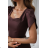 Damen (34-38) POLISH FASHION PMLWD24AMELIA Trägerloses langes Partykleid mit Pailletten brown Schokolade 