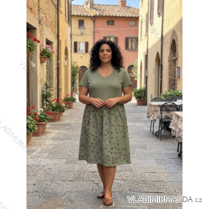 Sommerkleid oval Kurzarm Damen Übergröße (50/52/54 Einheitsgröße) ITALIAN FASHION IM425011