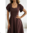 Damen (34-38) POLISH FASHION PMLWD24AMELIA Trägerloses langes Partykleid mit Pailletten brown Schokolade 48