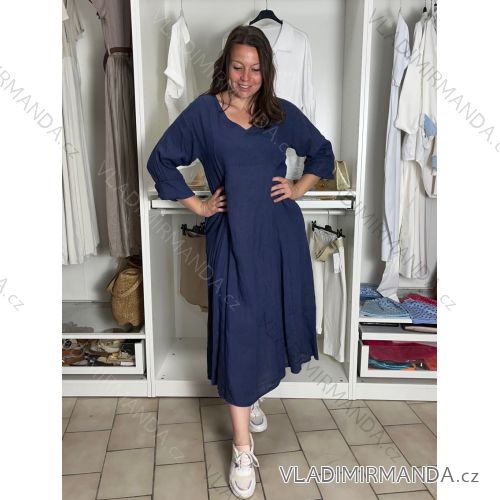 Kurzes Sommerkleid für Damen mit Trägern (S/M EINHEITSGRÖSSE) ITALIAN FASHION IMPBB24B22578 S / M / L dunkelblau