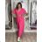 Sommerhemdkleid mit Gürtel, kurze Ärmel, Damen (42/44/46 EINHEITSGRÖSSE) ITALIAN FASHION IM425036 L / XL dunkelrosa