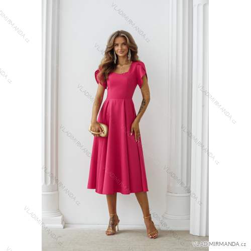 Damen (34-38) POLISH FASHION PMLWD24AMELIA Trägerloses langes Partykleid mit Pailletten růžová fuchsiová 
