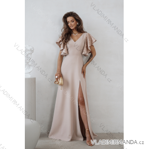 Damen (34-38) POLISH FASHION PMLWD24AMELIA Trägerloses langes Partykleid mit Pailletten