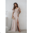 Damen (34-38) POLISH FASHION PMLWD24AMELIA Trägerloses langes Partykleid mit Pailletten beige 50