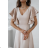 Damen (34-38) POLISH FASHION PMLWD24AMELIA Trägerloses langes Partykleid mit Pailletten beige 50