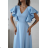Damen (34-38) POLISH FASHION PMLWD24AMELIA Trägerloses langes Partykleid mit Pailletten blau 50