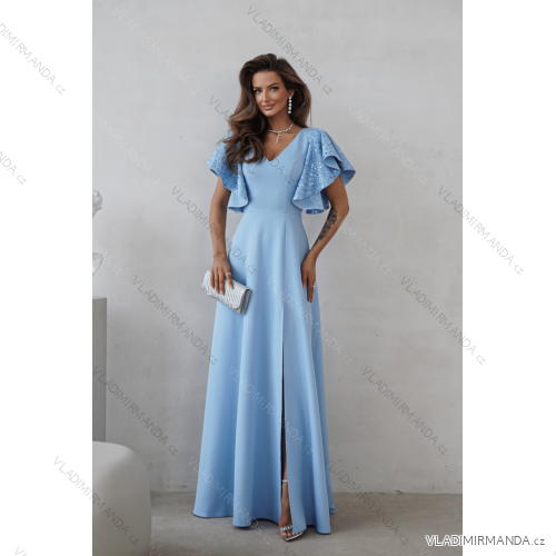 Damen (34-38) POLISH FASHION PMLWD24AMELIA Trägerloses langes Partykleid mit Pailletten blau 50