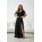 Damen (34-38) POLISH FASHION PMLWD24AMELIA Trägerloses langes Partykleid mit Pailletten schwarz 34