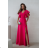 Damen (34-38) POLISH FASHION PMLWD24AMELIA Trägerloses langes Partykleid mit Pailletten růžová fuchsiová 38