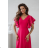 Damen (34-38) POLISH FASHION PMLWD24AMELIA Trägerloses langes Partykleid mit Pailletten růžová fuchsiová 38