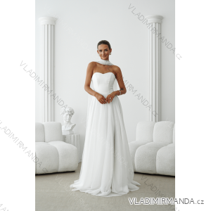 Damen (34-38) POLISH FASHION PMLWD24AMELIA Trägerloses langes Partykleid mit Pailletten