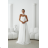 Damen (34-38) POLISH FASHION PMLWD24AMELIA Trägerloses langes Partykleid mit Pailletten weiß 34