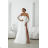 Damen (34-38) POLISH FASHION PMLWD24AMELIA Trägerloses langes Partykleid mit Pailletten weiß 34