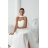 Damen (34-38) POLISH FASHION PMLWD24AMELIA Trägerloses langes Partykleid mit Pailletten weiß 34